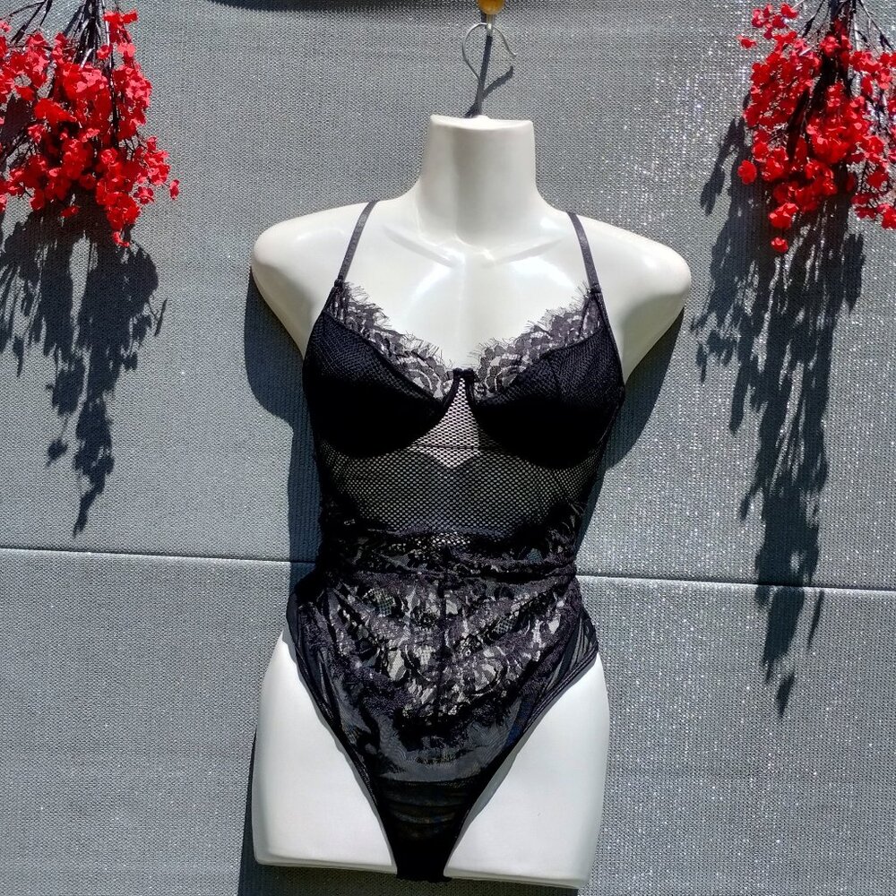 Lace Mesh and Sheer (XXXL) Sexy Teddy Lingerie Bodysuit - NWOT